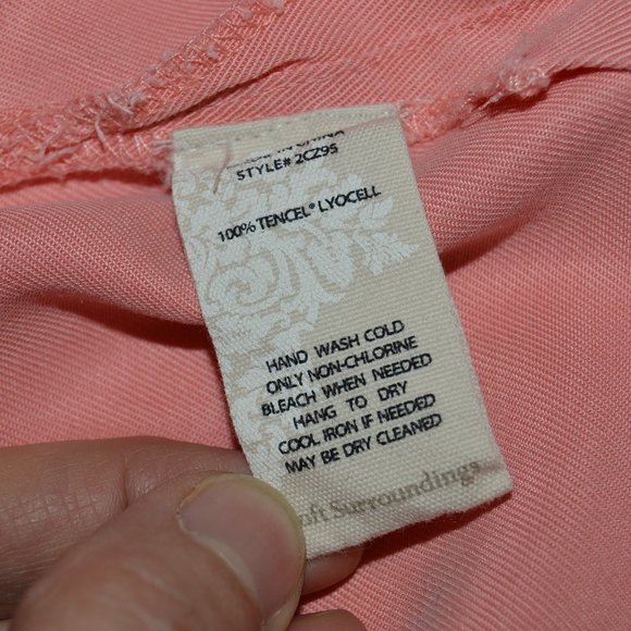 NEW~Fringed Button Down Jacket/Top~Shell Buttons~Soft Surroundings~Medium~ - Picture 7 of 7